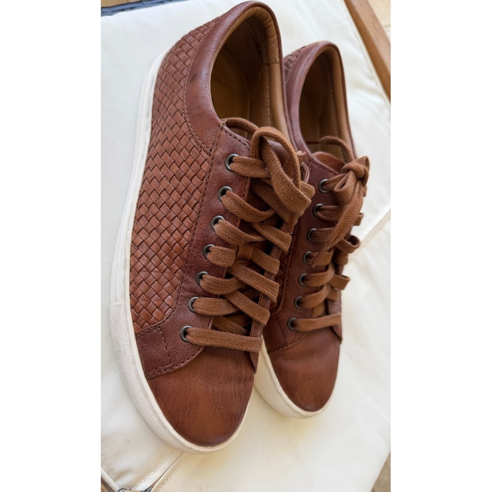 Johnston & Murphy Holden Woven Leather Sneakers Tan Brown Mens 10M 25-9236